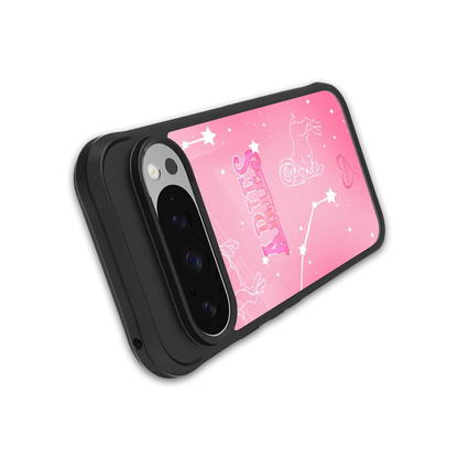 Aries Aura stylish phone case for google pixel 9 pro xl | glossy glass and slim fit