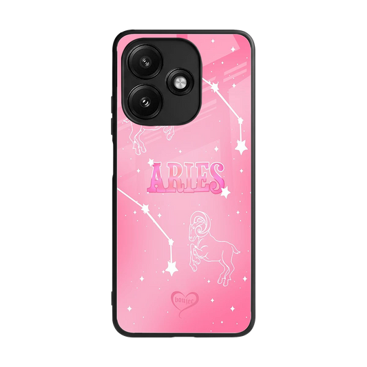 Aries Aura back phone cover | glass case for redmi 12 5g