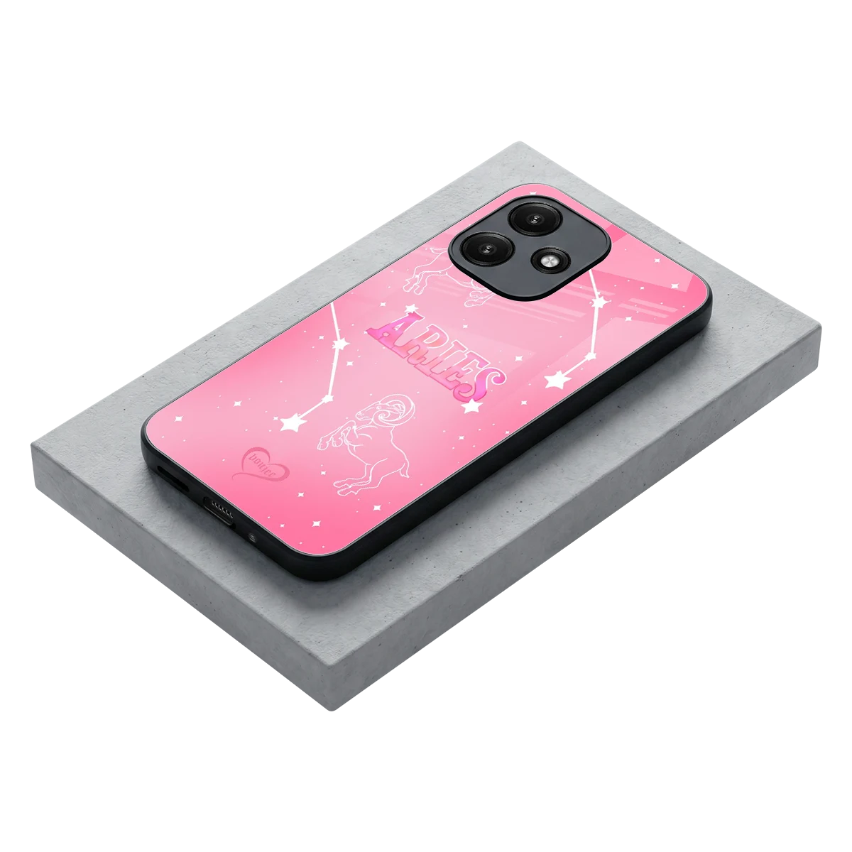 Aries Aura stylish phone case for redmi 12 5g | glossy glass and slim fit
