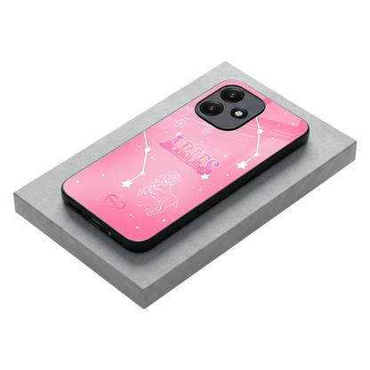 Aries Aura stylish phone case for redmi 12 5g | glossy glass and slim fit