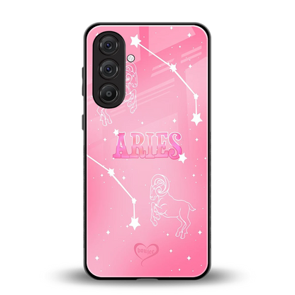 Aries Aura back phone cover | glass case for samsung galaxy m35 5g