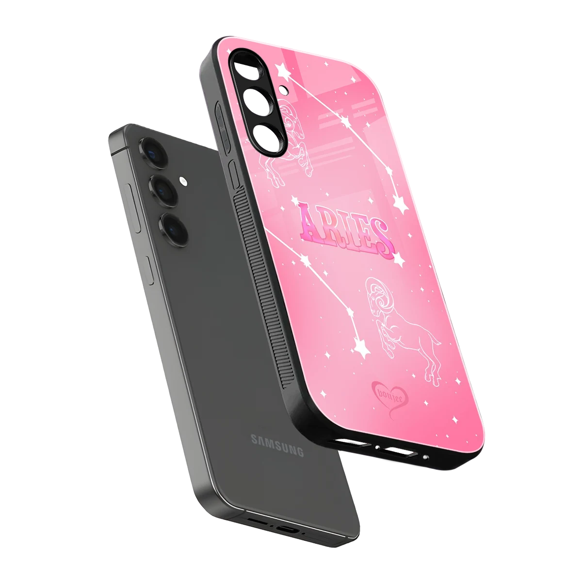 Aries Aura sleek samsung galaxy m35 5g cover with tempered glass back and TPU edges
