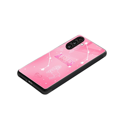Aries Aura stylish phone case for samsung galaxy m35 5g | glossy glass and slim fit