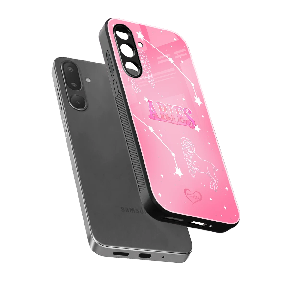 Aries Aura sleek samsung galaxy m56 5g cover with tempered glass back and TPU edges