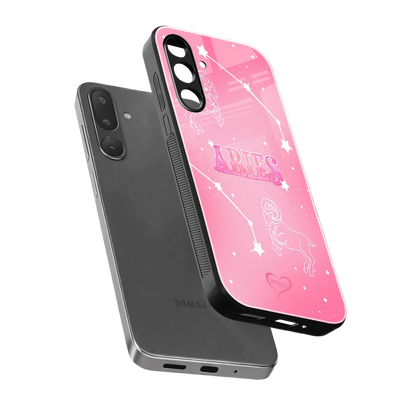 Aries Aura sleek samsung galaxy m56 5g cover with tempered glass back and TPU edges