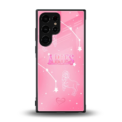 Aries Aura back phone cover | glass case for samsung galaxy s24 ultra