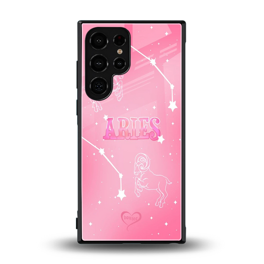 Aries Aura back phone cover | glass case for samsung galaxy s24 ultra
