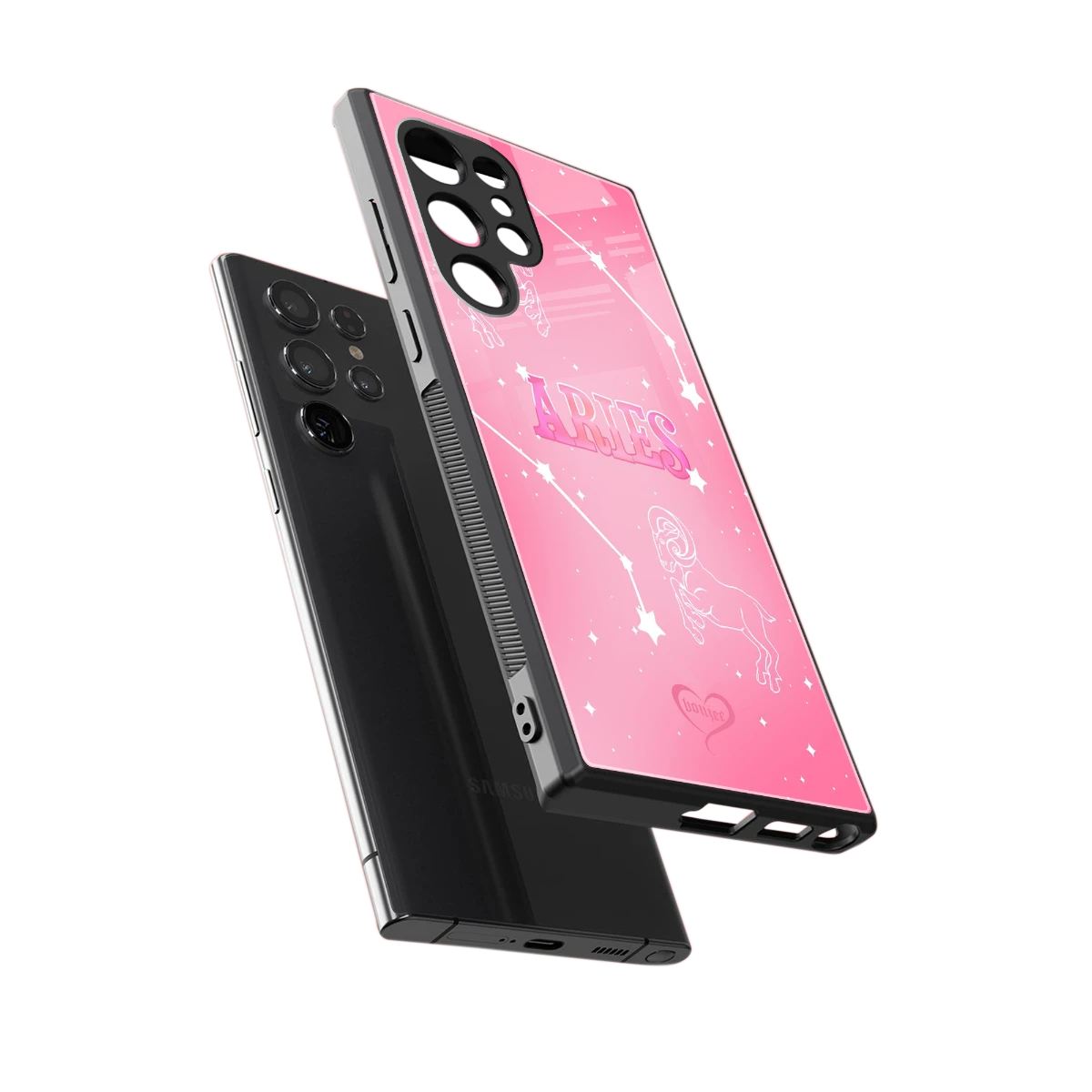 Aries Aura sleek samsung galaxy s23 ultra cover with tempered glass back and TPU edges