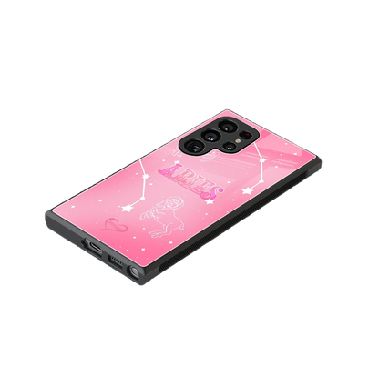 Aries Aura stylish phone case for samsung galaxy s24 ultra | glossy glass and slim fit