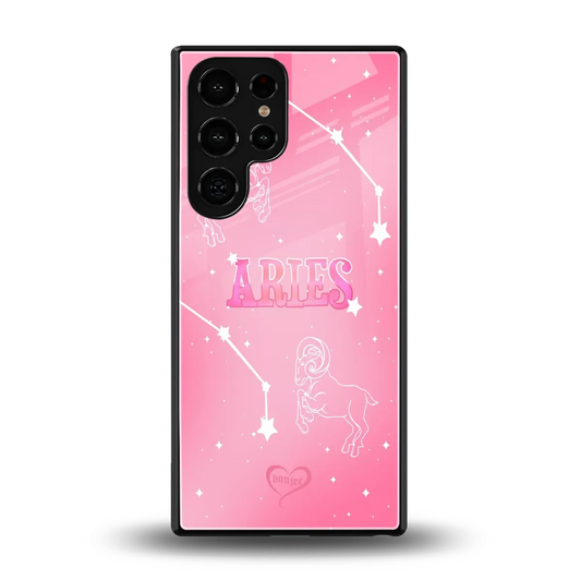 Aries Aura back phone cover | glass case for samsung galaxy s25 ultra