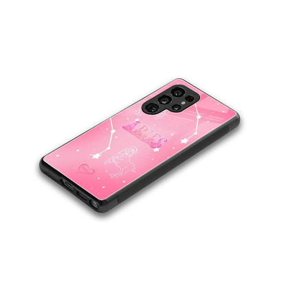 Aries Aura stylish phone case for samsung galaxy s26 ultra | glossy glass and slim fit