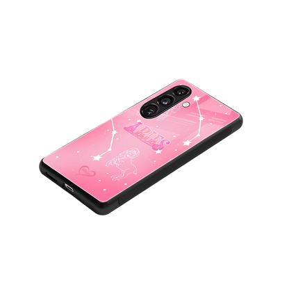 Aries Aura stylish phone case for samsung galaxy s24 | glossy glass and slim fit