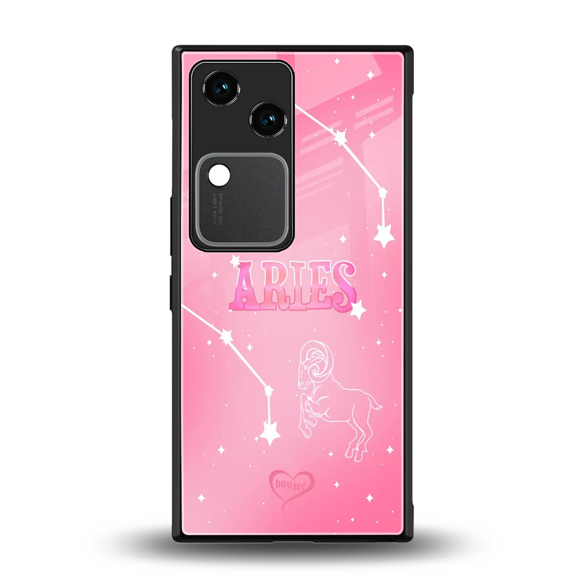 Aries Aura back phone cover | glass case for vivo v30