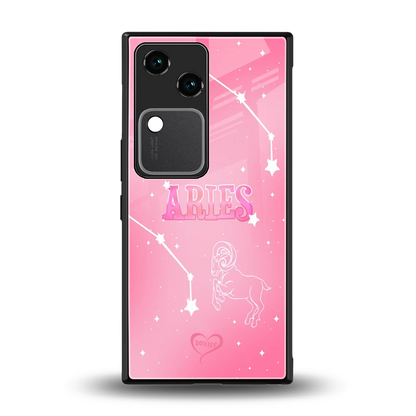Aries Aura back phone cover | glass case for vivo v30