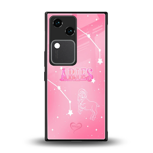 Aries Aura back phone cover | glass case for vivo v30