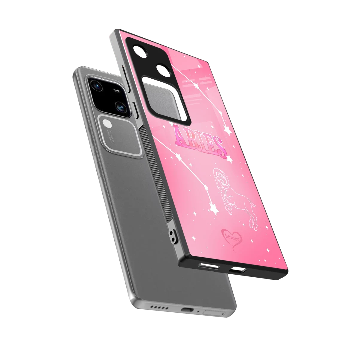 Aries Aura sleek vivo v30 cover with tempered glass back and TPU edges