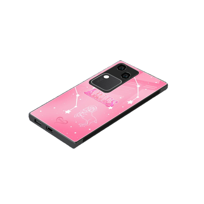 Aries Aura stylish phone case for vivo v30 | glossy glass and slim fit