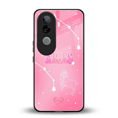 Aries Aura back phone cover | glass case for vivo v40e