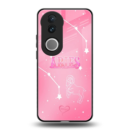 Aries Aura back phone cover | glass case for vivo v50