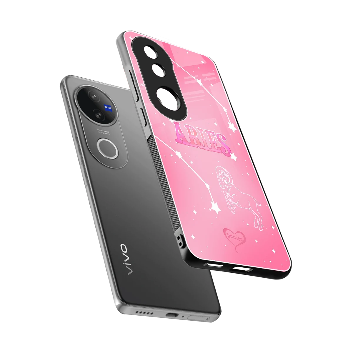 Aries Aura sleek vivo v50 cover with tempered glass back and TPU edges