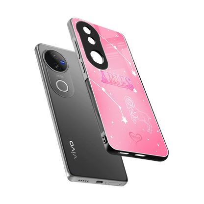 Aries Aura sleek vivo v50 cover with tempered glass back and TPU edges