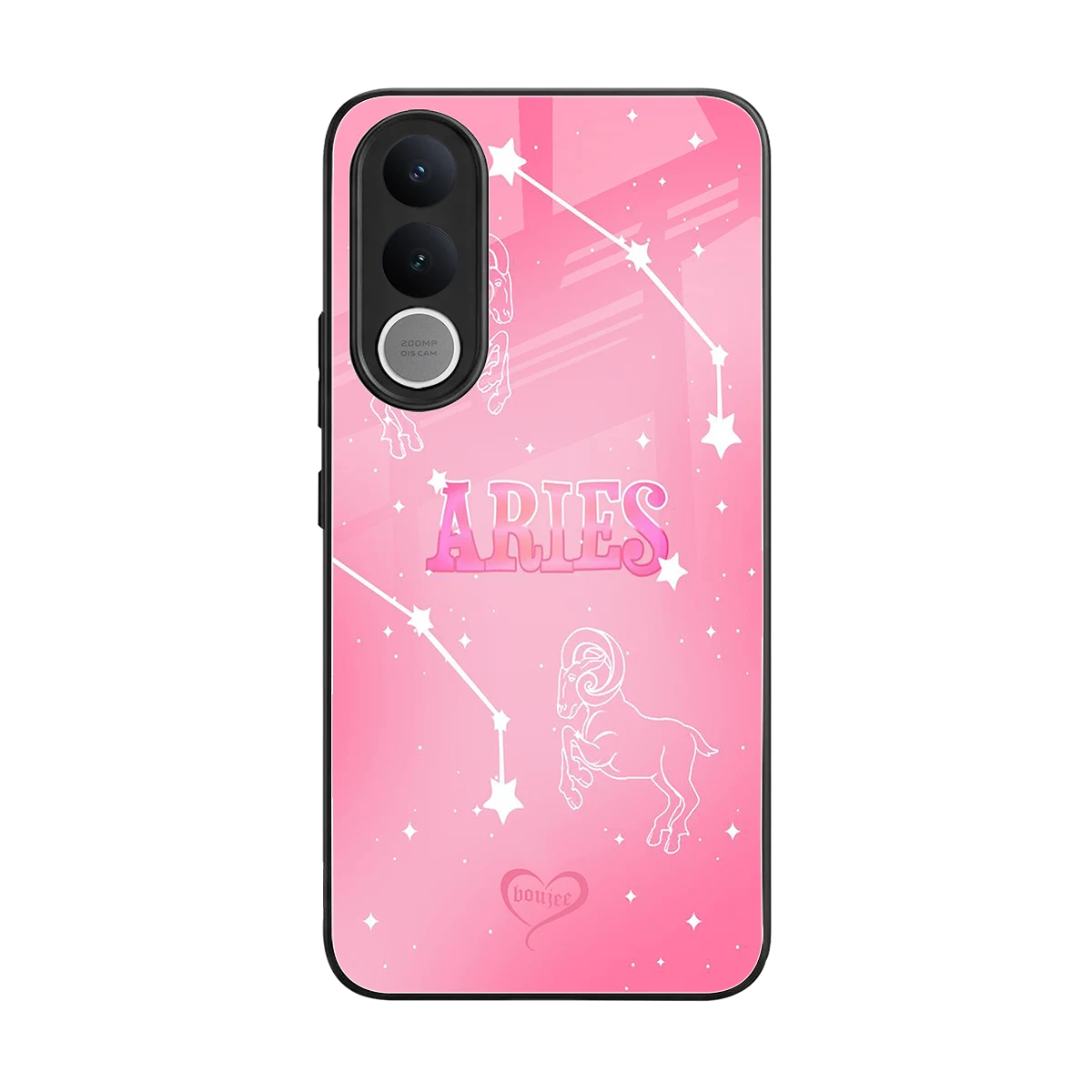 Aries Aura back phone cover | glass case for vivo v70 fe
