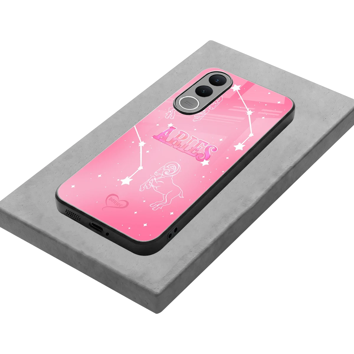 Aries Aura stylish phone case for vivo v70 fe | glossy glass and slim fit