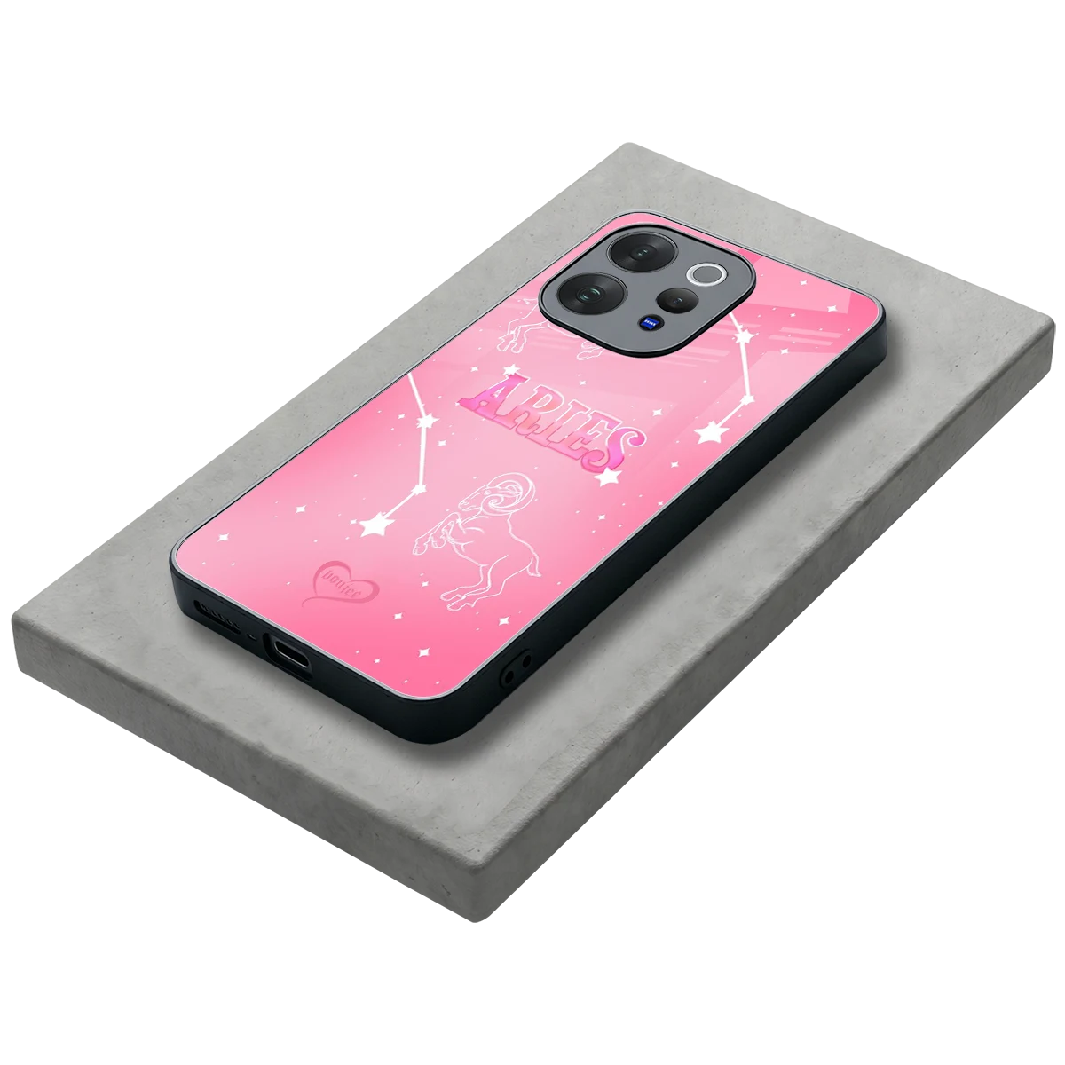 Aries Aura stylish phone case for vivo v70 | glossy glass and slim fit