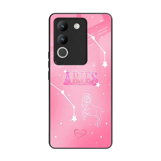 Aries Aura back phone cover | glass case for vivo y200 5g