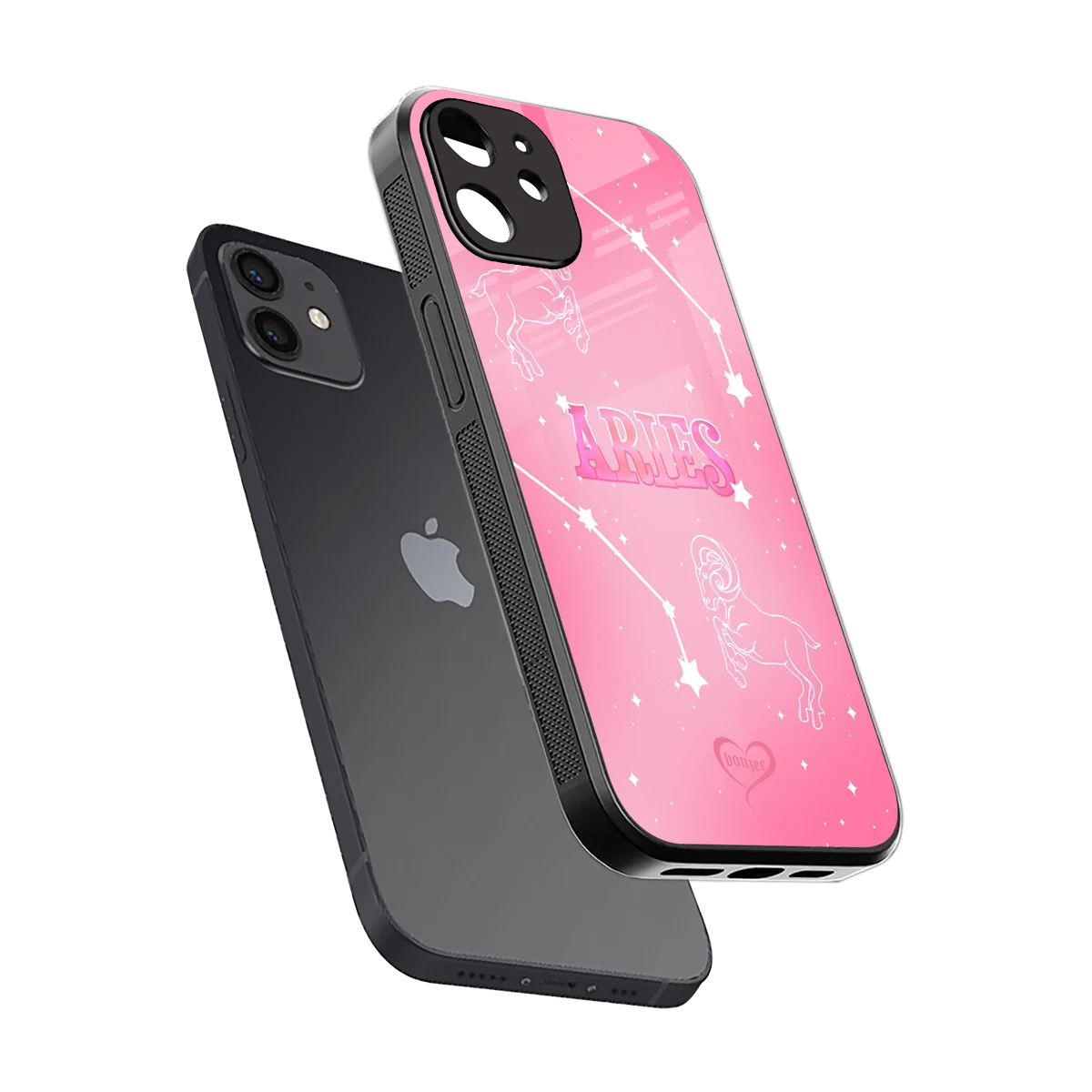 Aries Aura sleek iphone 12 cover with tempered glass back and TPU edges