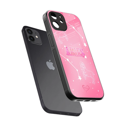 Aries Aura sleek iphone 12 cover with tempered glass back and TPU edges
