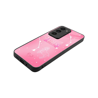 Aries Aura stylish phone case for redmi 15 5g | glossy glass and slim fit