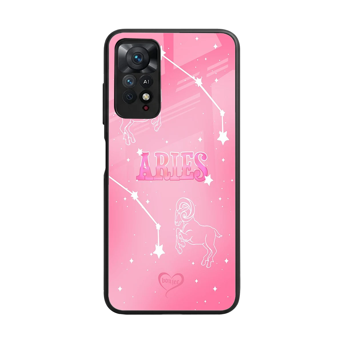 Aries Aura back phone cover | glass case for redmi note 11 pro