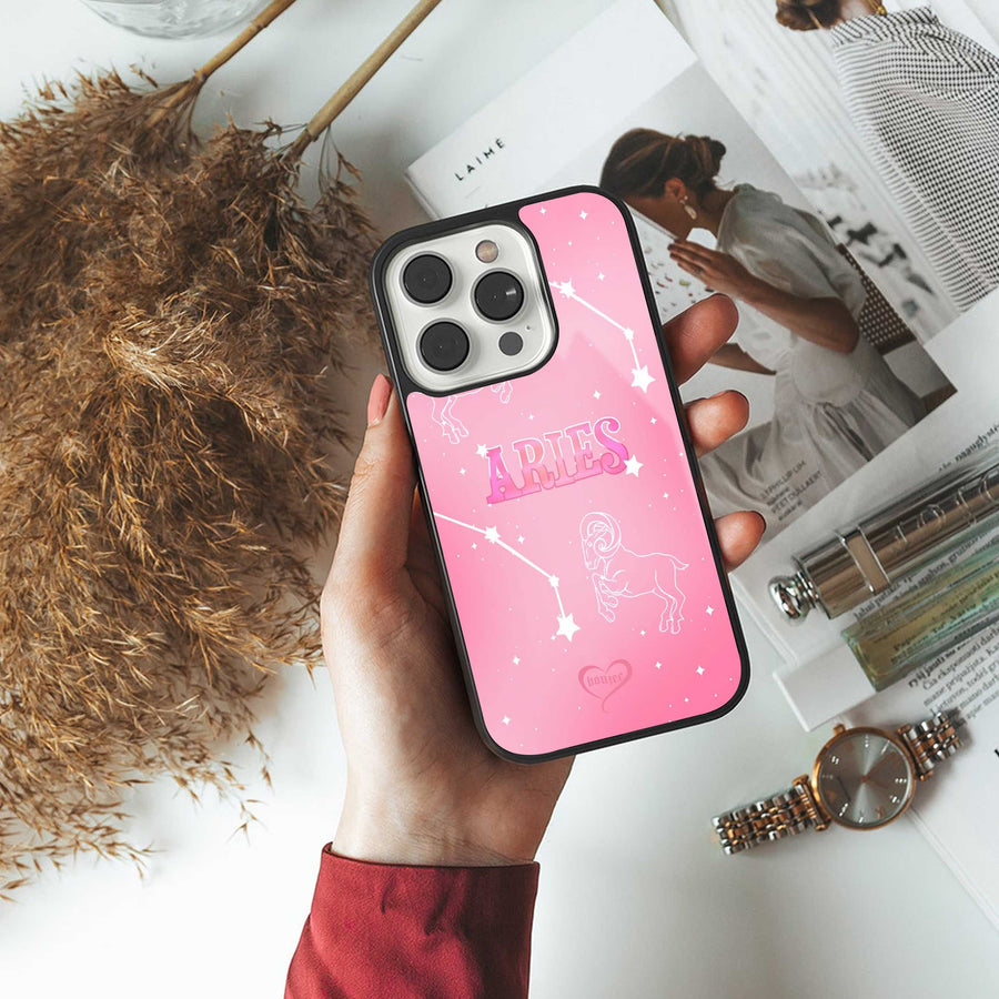 Aries Aura Phone Case for Iphone 15 Pro Max | Glass Case