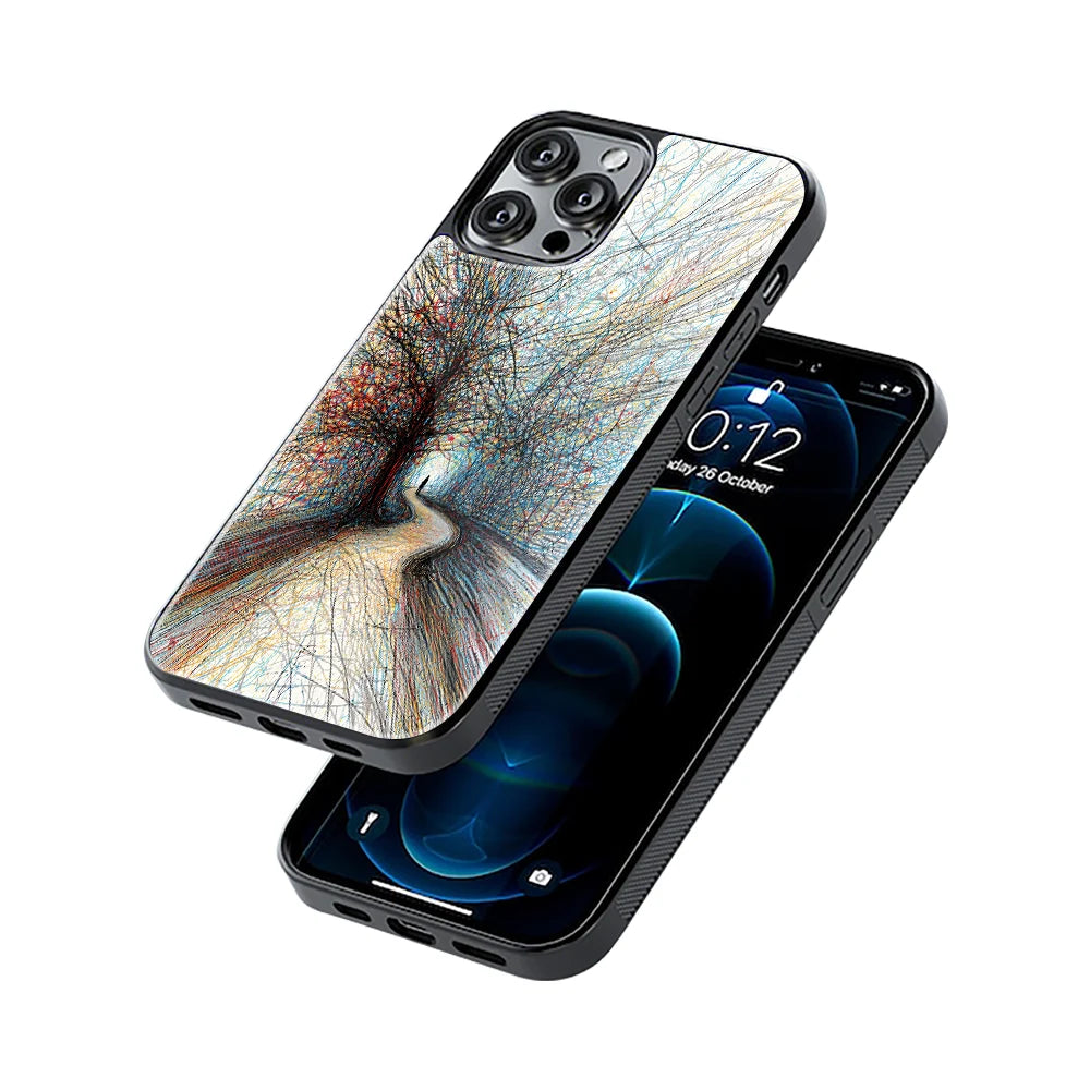 Protective Glass Back Phone Case Compatible with iPhone, Samsung, OnePlus, Pixel & More