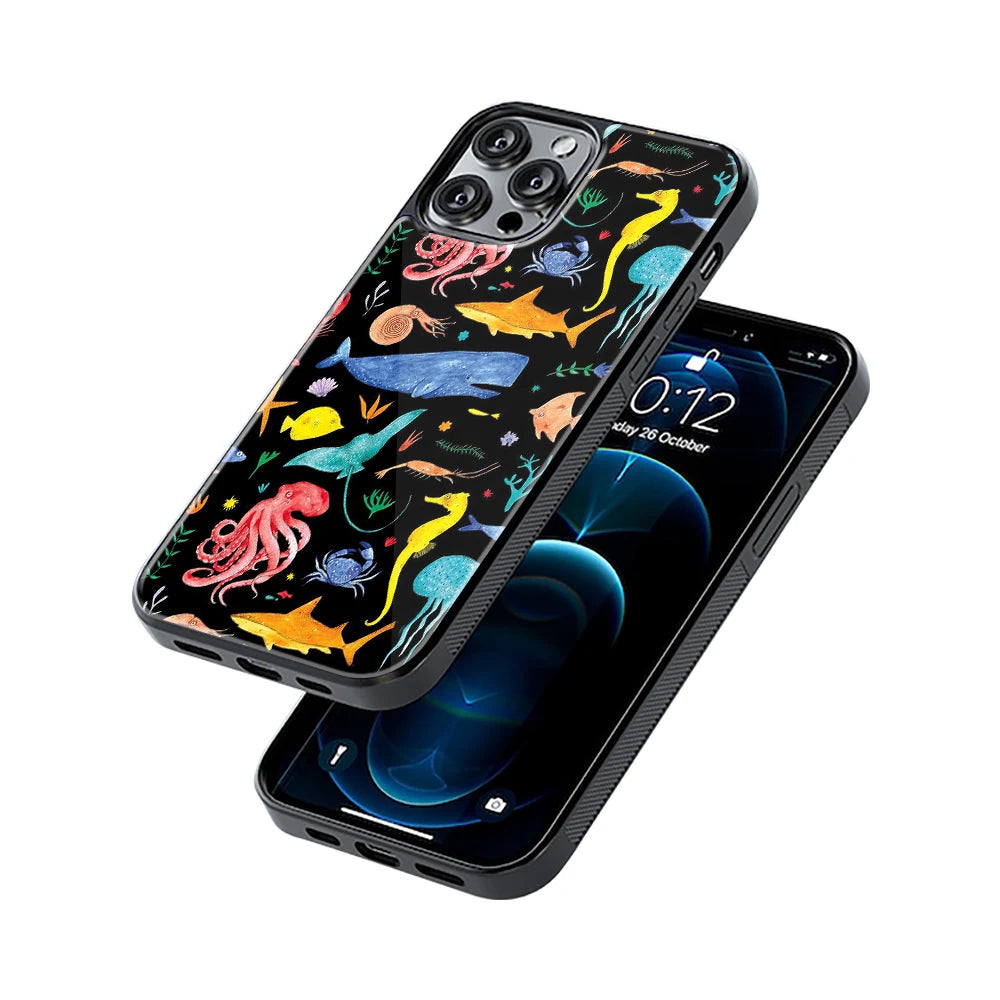 Protective Glass Back Phone Case Compatible with iPhone, Samsung, OnePlus, Pixel & More
