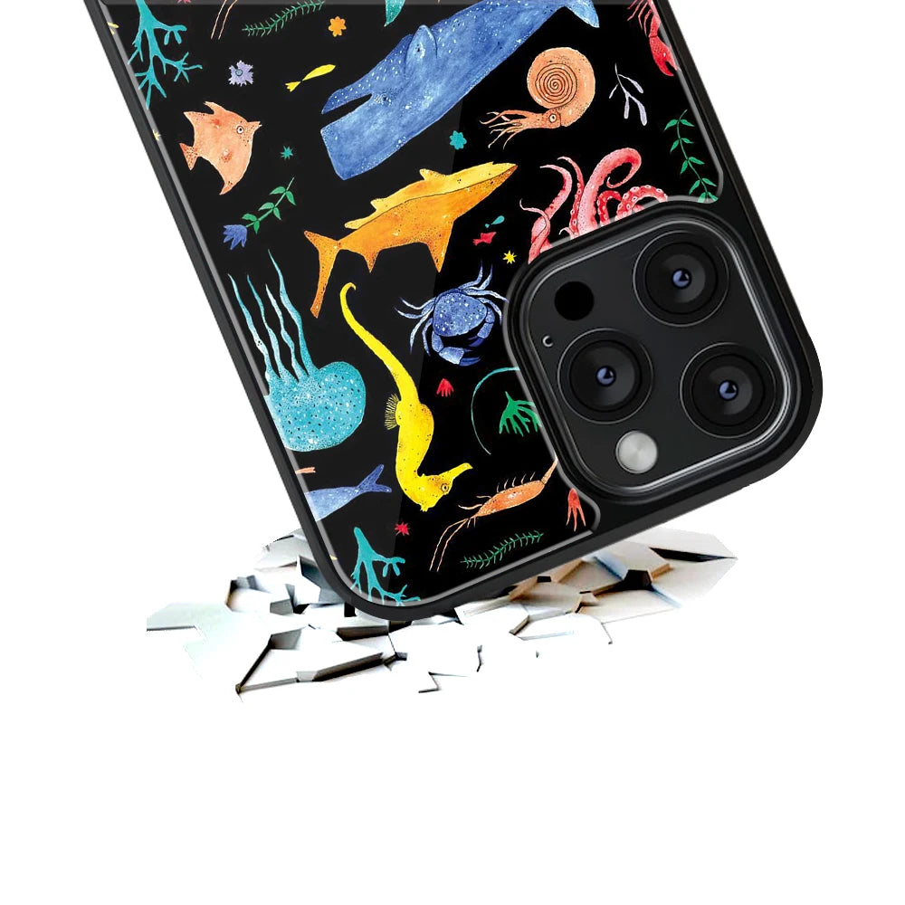 Durable Glass Back Mobile Case for iPhone, Samsung, OnePlus, Google Pixel, Redmi, Vivo, Oppo