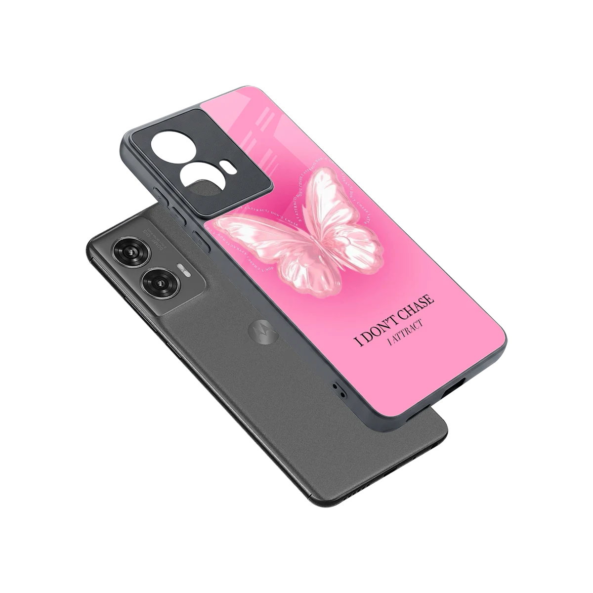 Attract Mode sleek motorola edge 50 fusion cover with tempered glass back and TPU edges