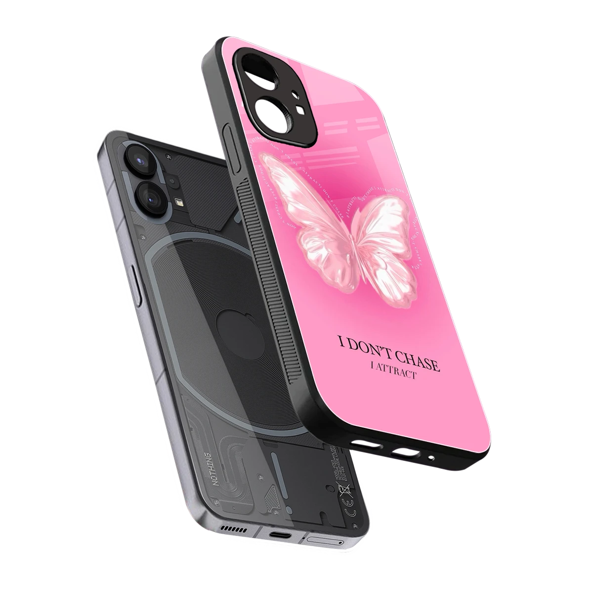 Attract Mode sleek nothing phone 1 cover with tempered glass back and TPU edges