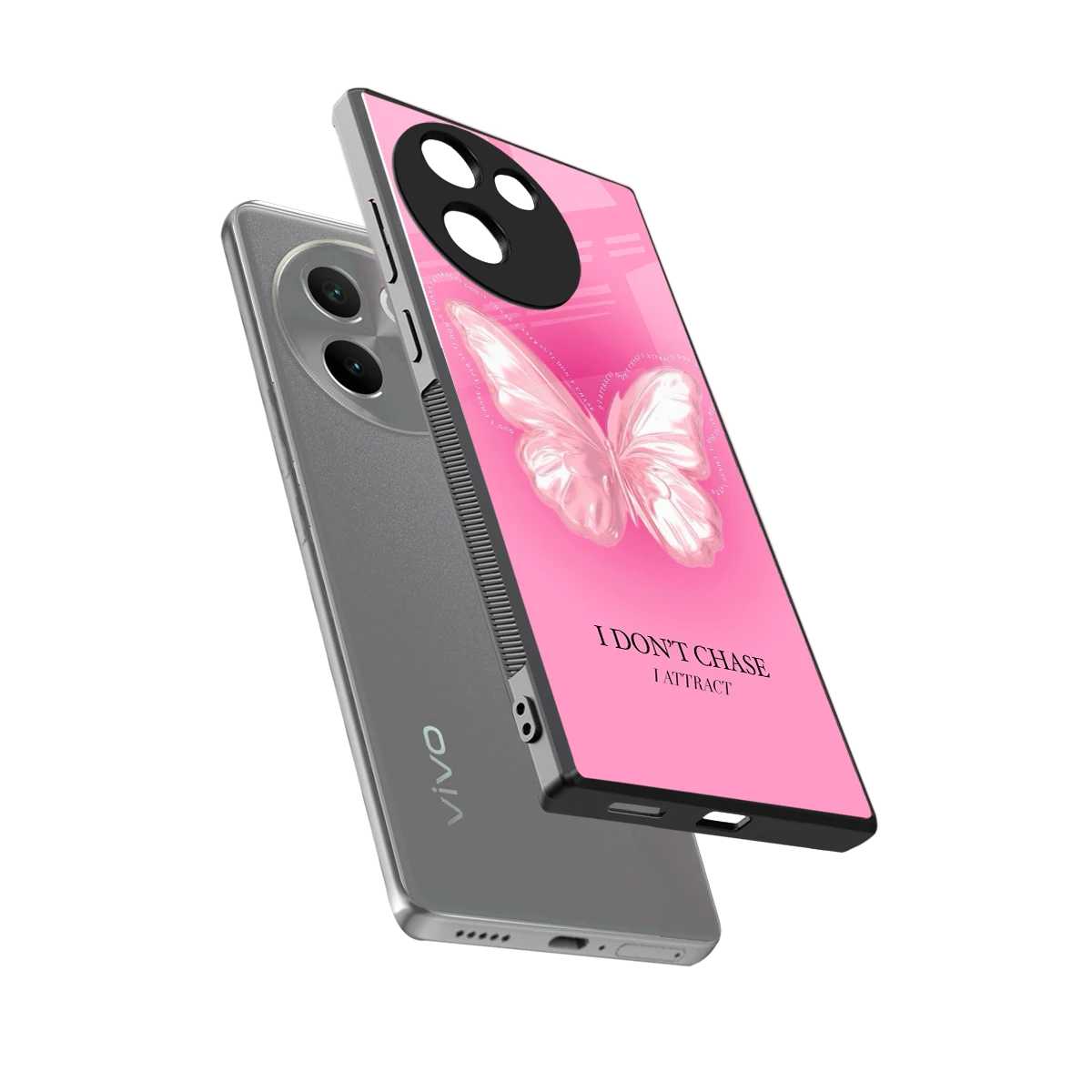 Attract Mode sleek vivo v30e cover with tempered glass back and TPU edges