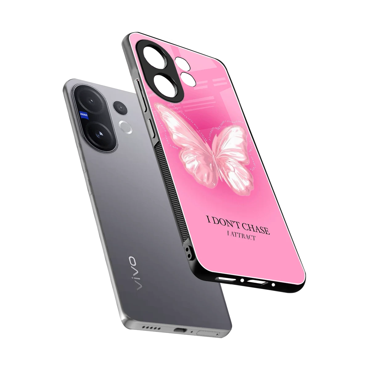 Attract Mode sleek vivo v60 cover with tempered glass back and TPU edges