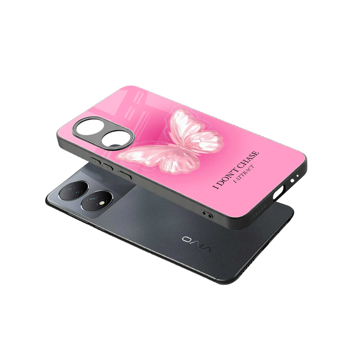 Attract Mode sleek Vivo-y100 cover with tempered glass back and TPU edges