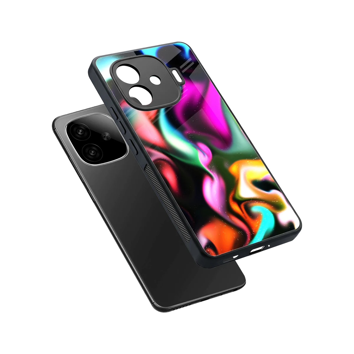 Aurora Glow sleek iqoo neo 10r 5g cover with tempered glass back and TPU edges