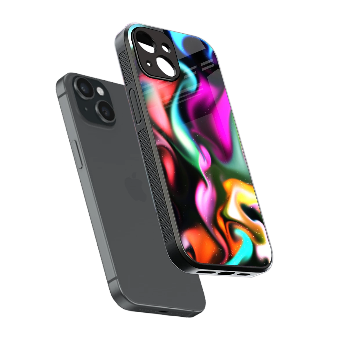 Aurora Glow sleek iphone 14 cover with tempered glass back and TPU edges