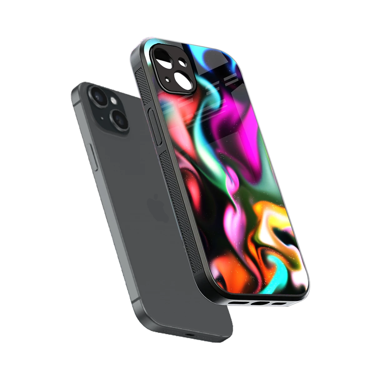 Aurora Glow sleek iphone 14 plus cover with tempered glass back and TPU edges