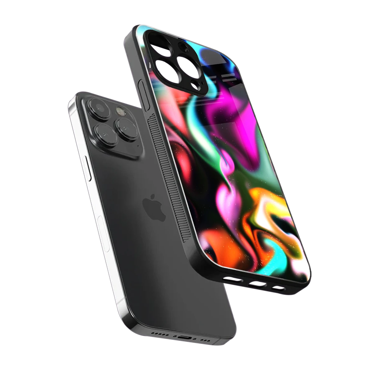 Aurora Glow sleek iphone 15 pro cover with tempered glass back and TPU edges