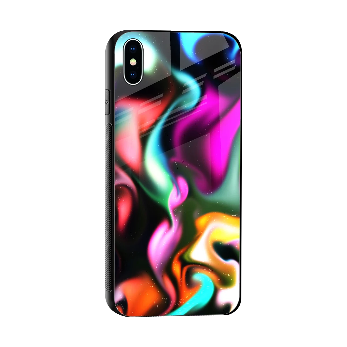 Aurora Glow sleek iphone xs max cover with tempered glass back and TPU edges