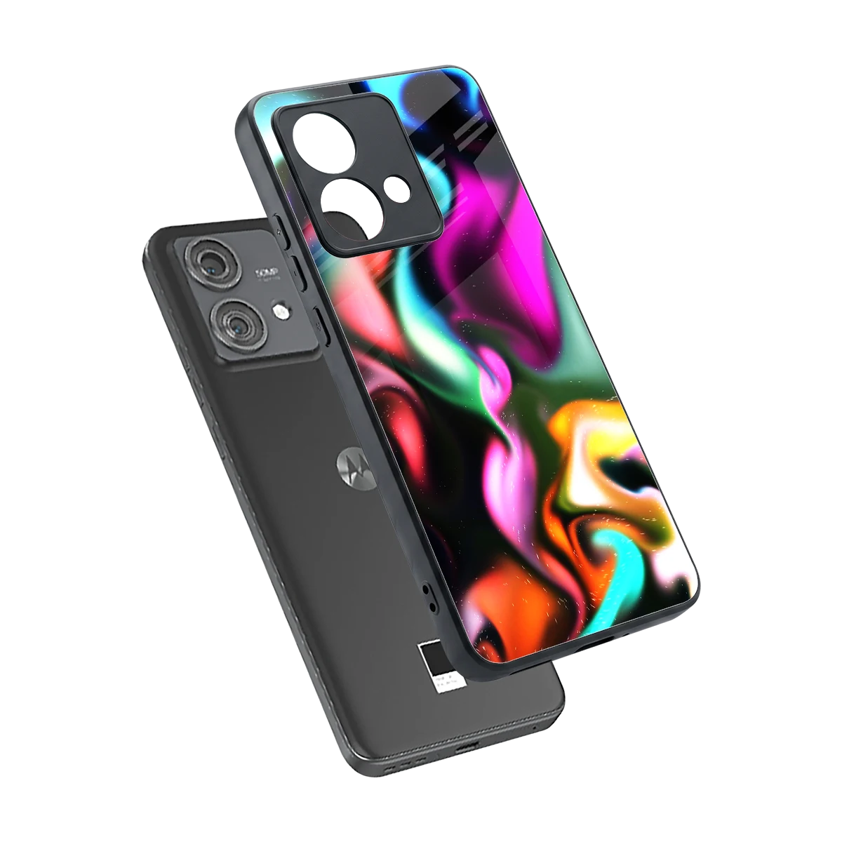 Aurora Glow sleek motorola edge 40 neo 5g cover with tempered glass back and TPU edges