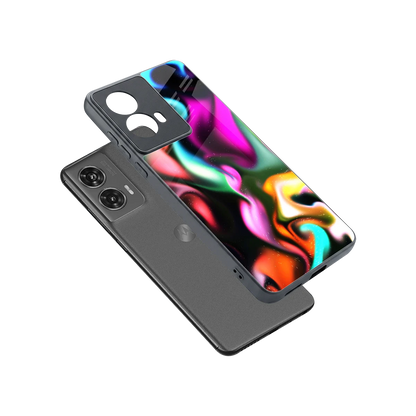 Aurora Glow sleek motorola edge 50 fusion cover with tempered glass back and TPU edges