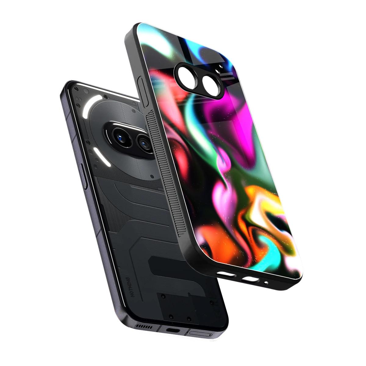 Aurora Glow sleek nothing phone 2a cover with tempered glass back and TPU edges